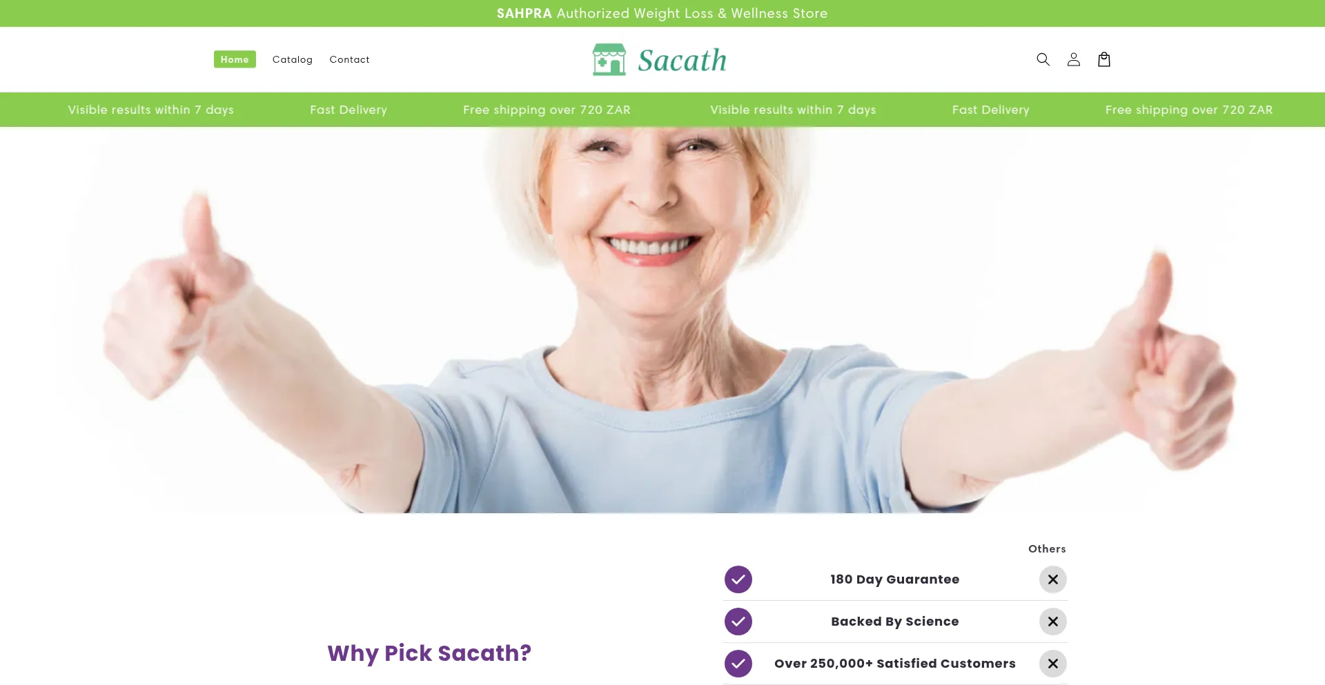 Website screenshot of Sacath.com