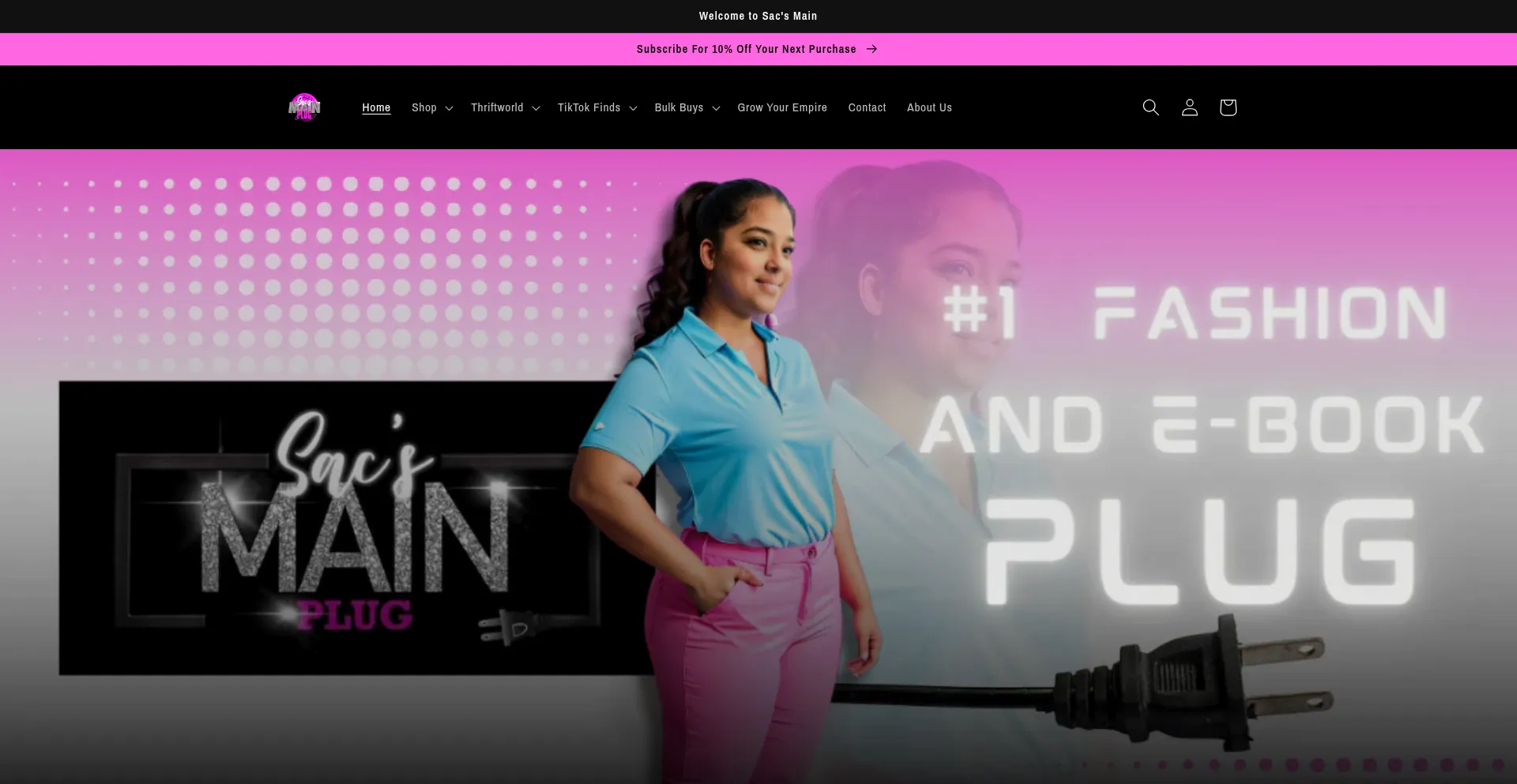 Website screenshot of Sacsmain.shop