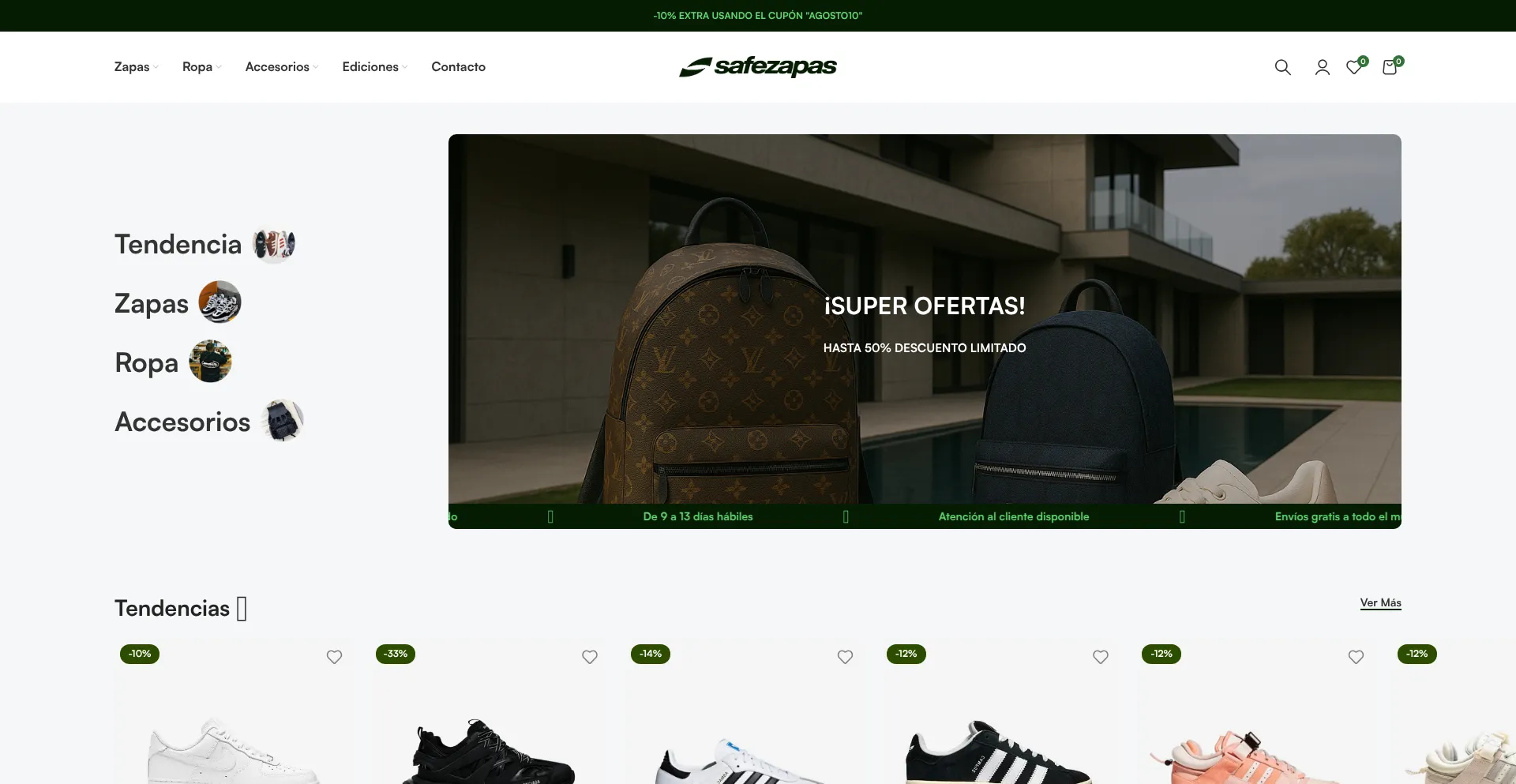 Website screenshot of Safe-zapas.com