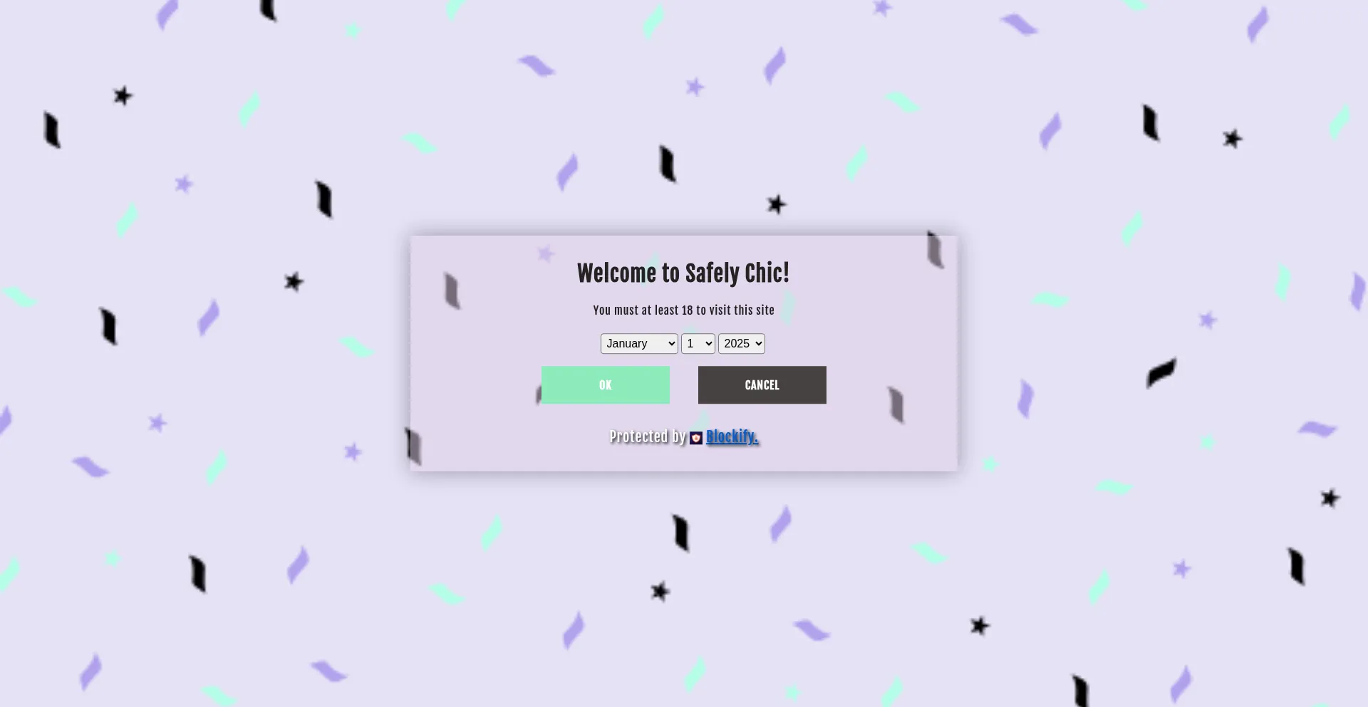 Website screenshot of Safelychic.com