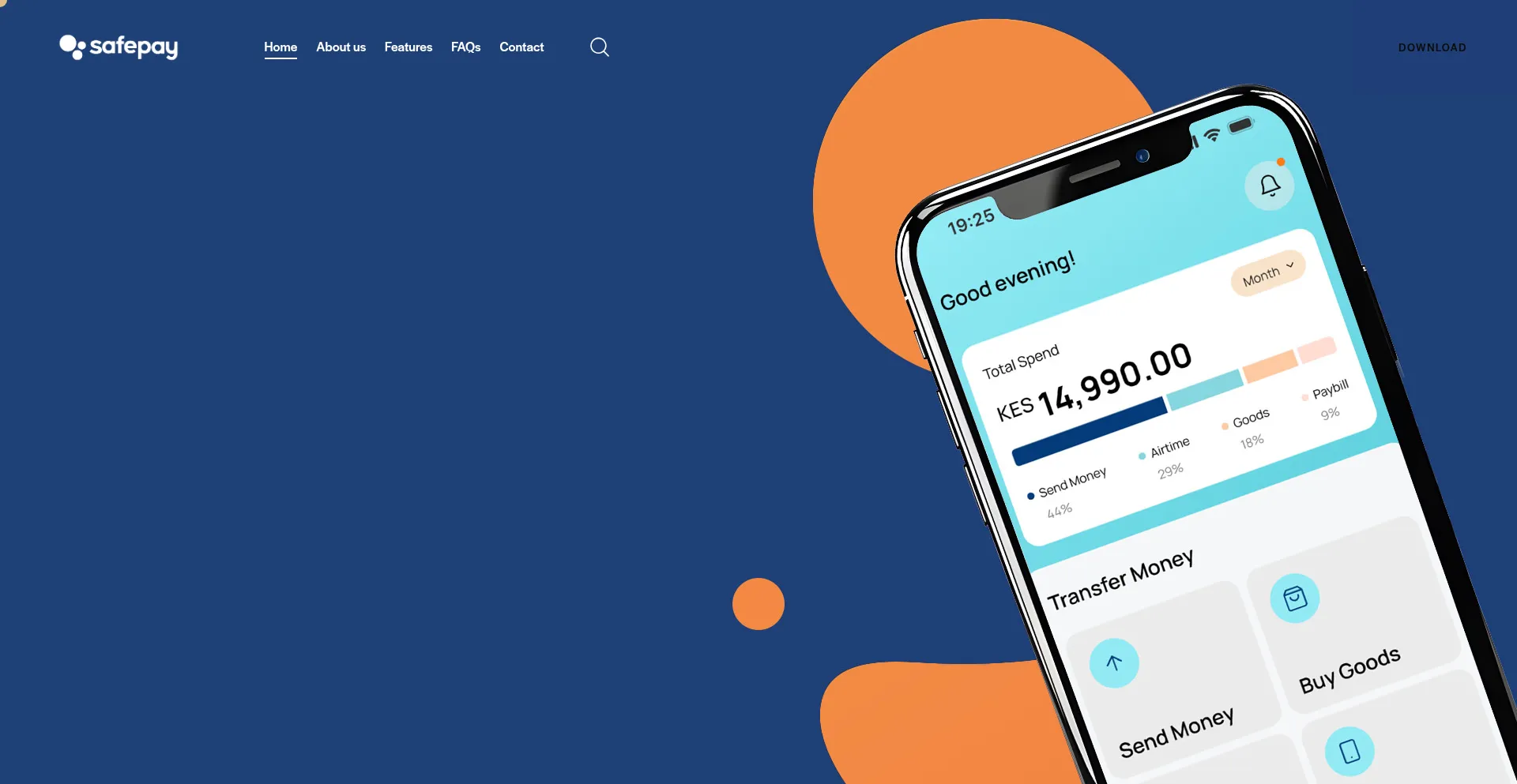 Website screenshot of Safepay.africa