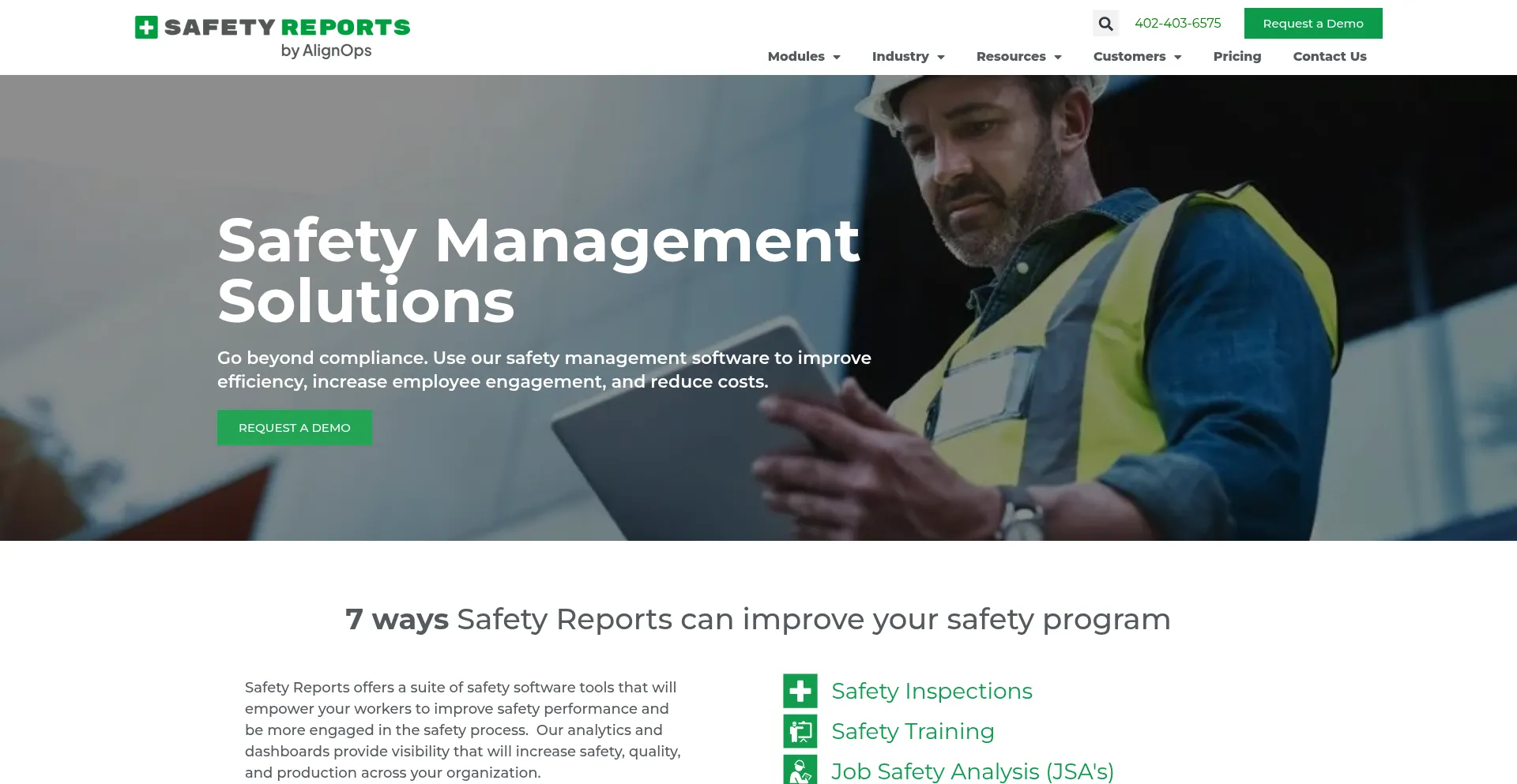 Website screenshot of Safety-reports.com