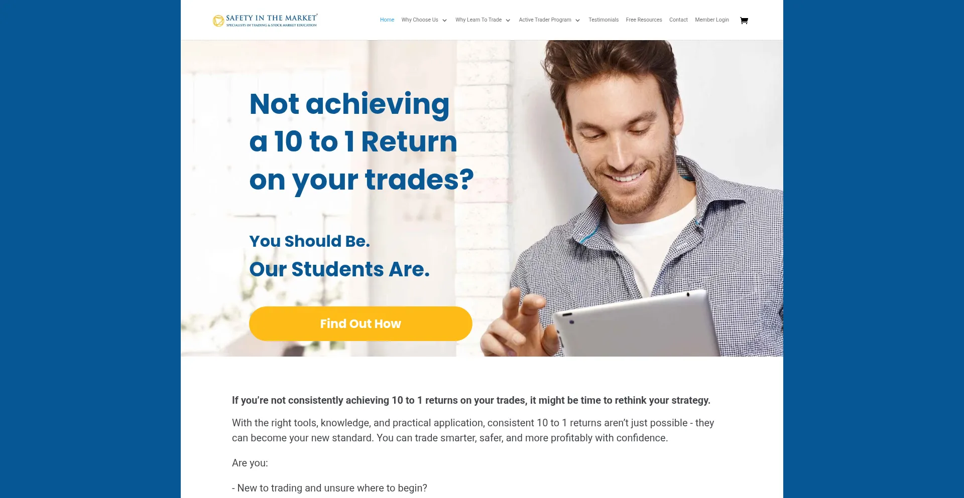 Website screenshot of Safetyinthemarket.com.au