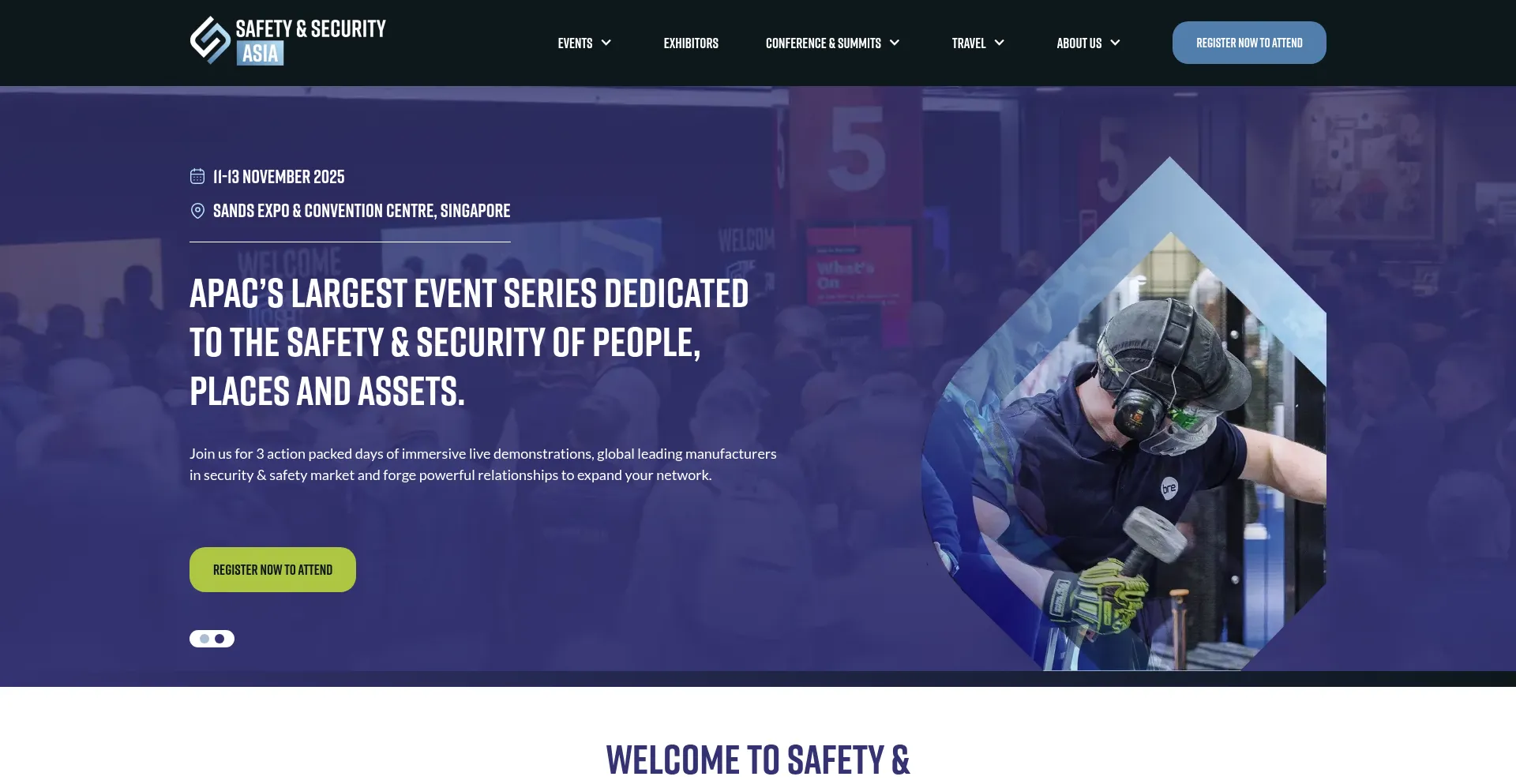 Website screenshot of Safetysecurityasia.com