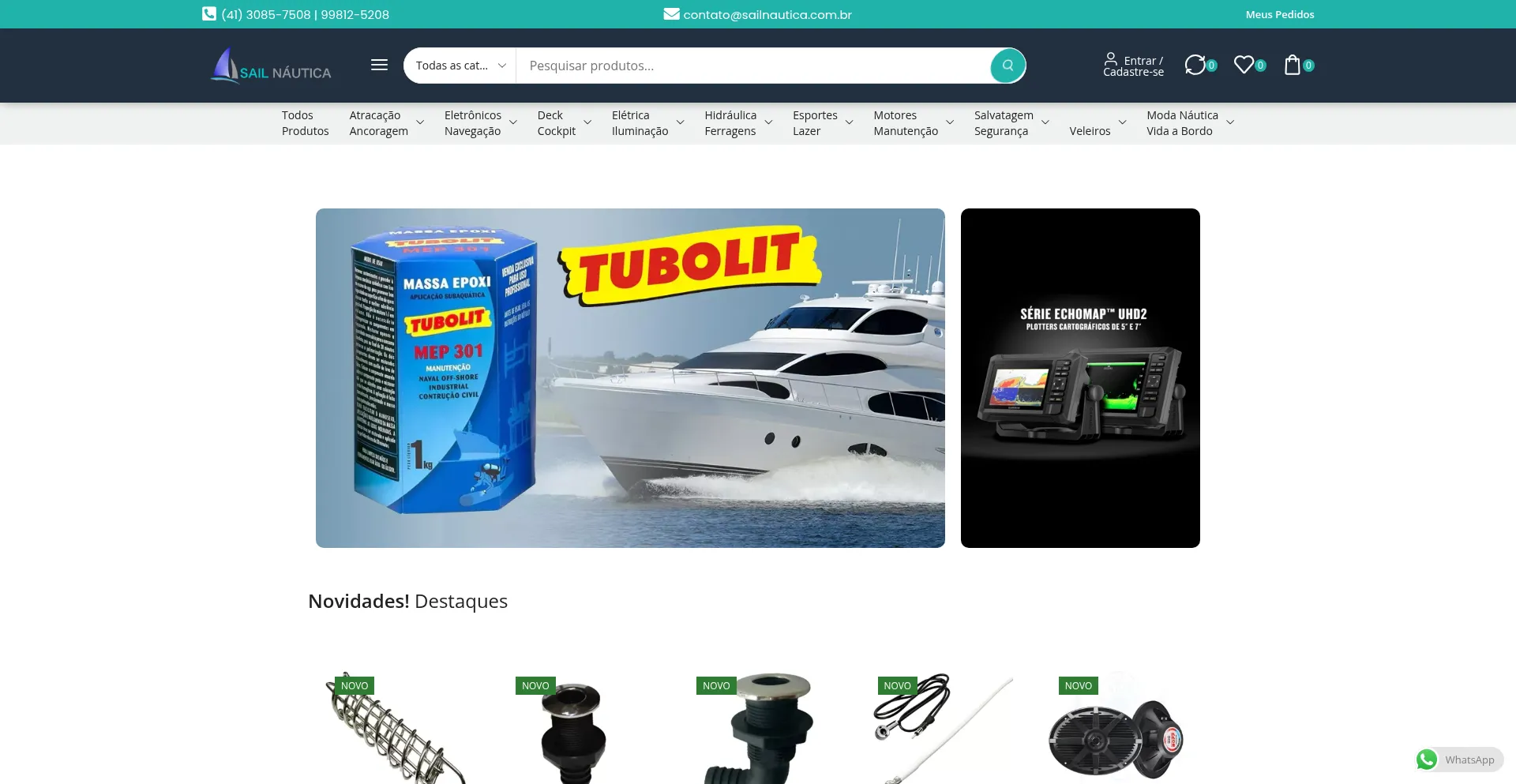 Website screenshot of Sailnautica.com.br