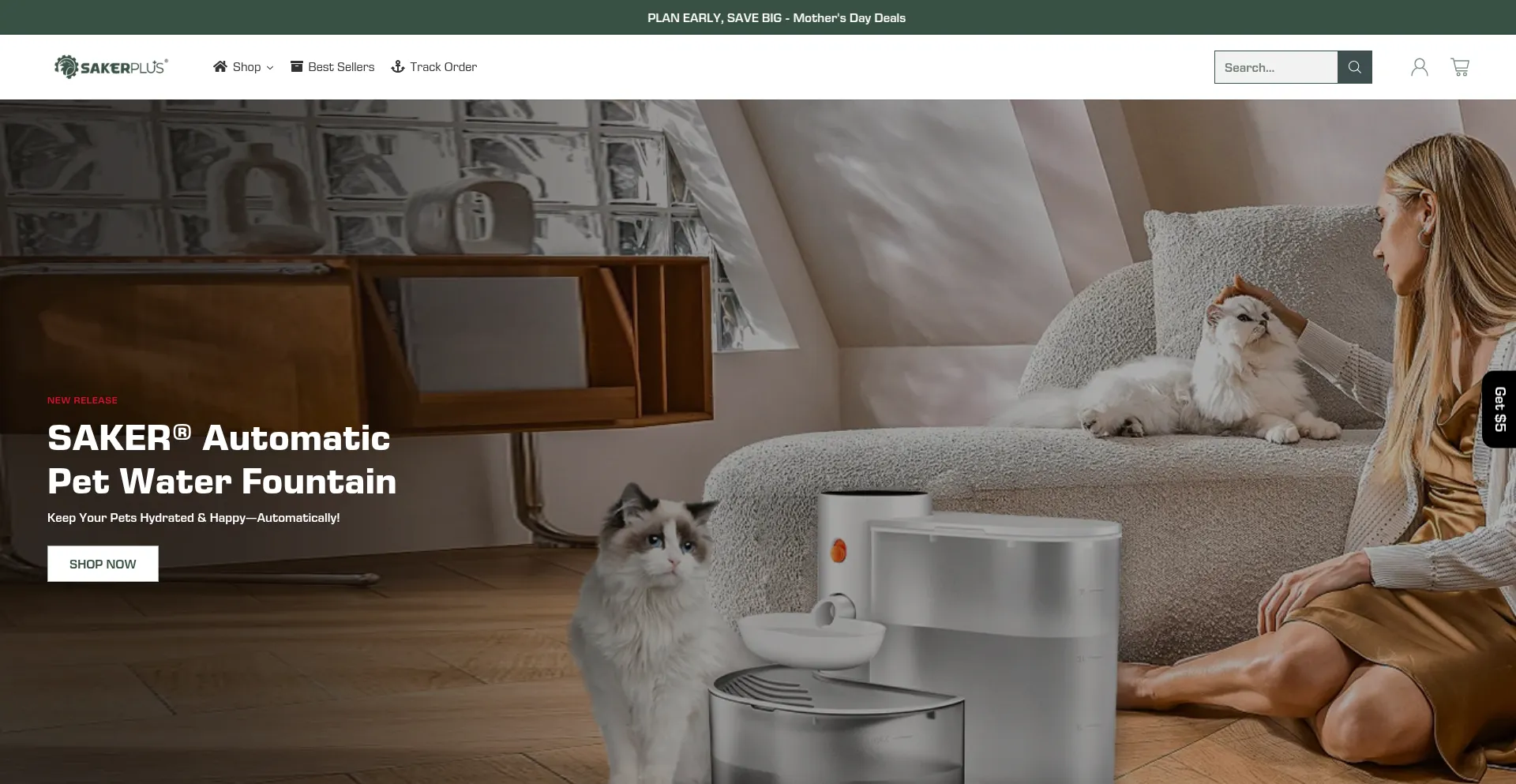 Website screenshot of Sakerplus.com