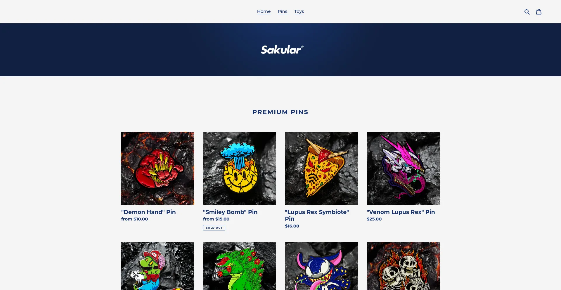 Website screenshot of Sakular.store