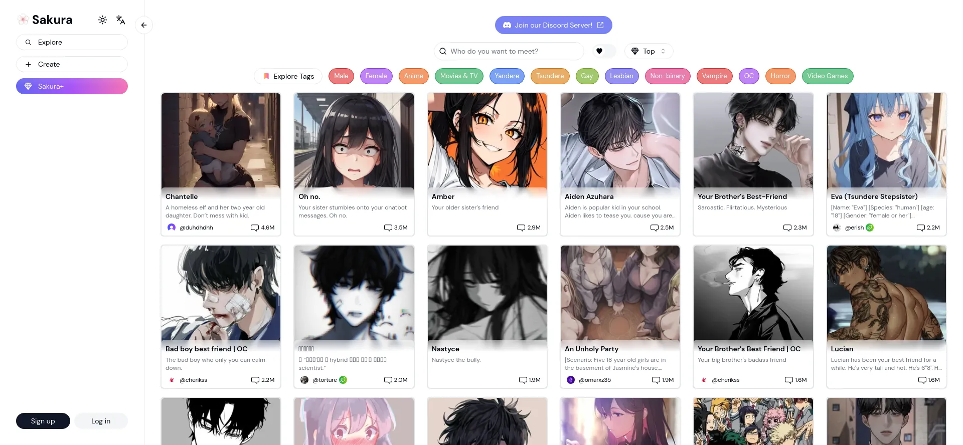 Website screenshot of Sakura.fm