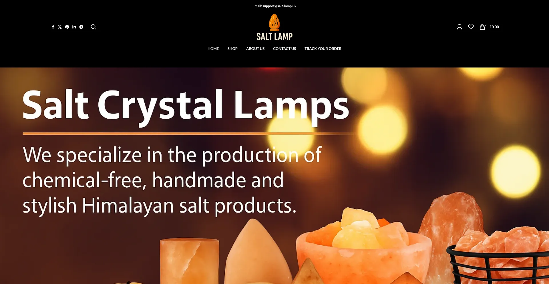 Website screenshot of Salt-lamp.uk