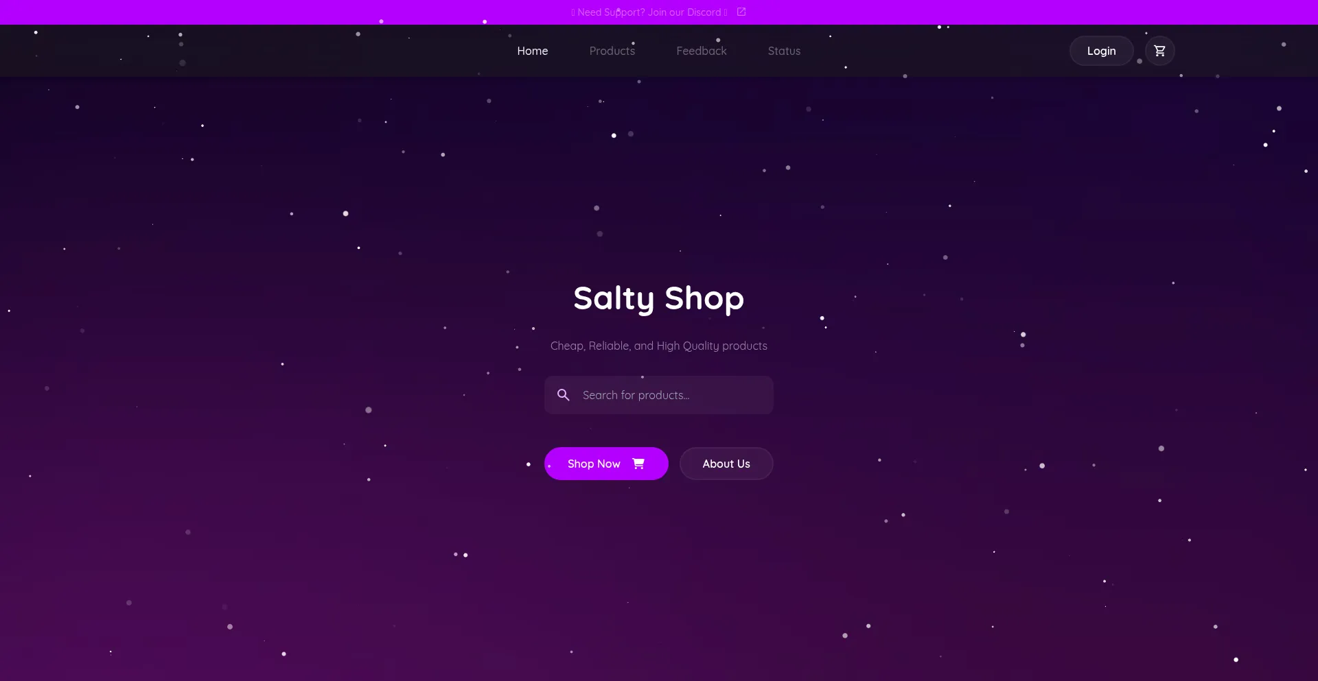 Website screenshot of Saltyshop.cc