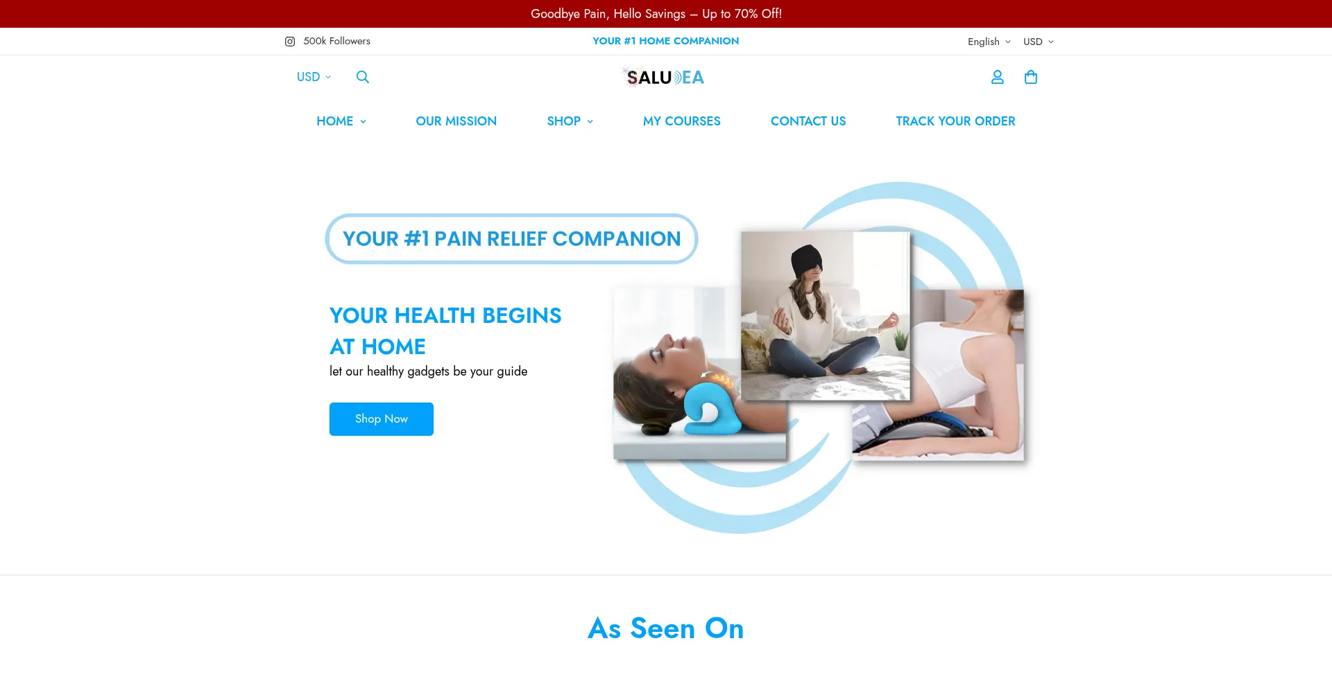 Website screenshot of Saludea.com