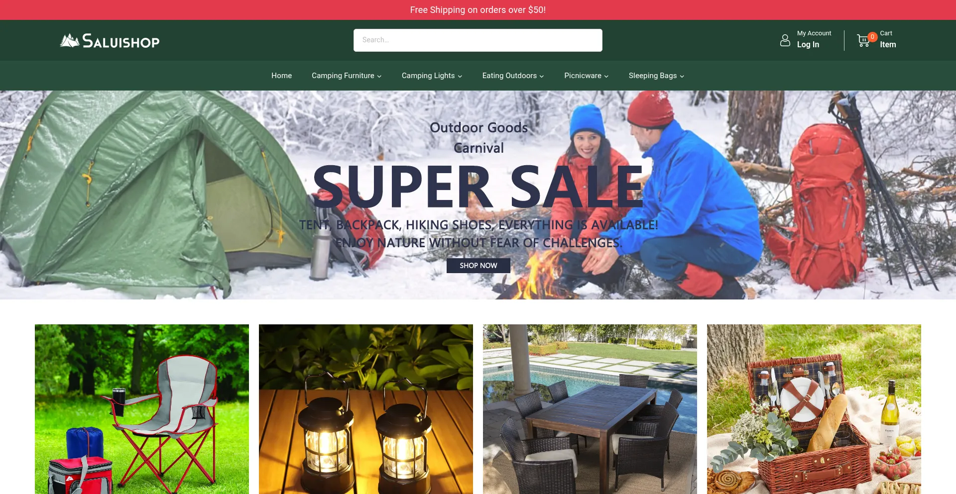 Website screenshot of Saluishop.com