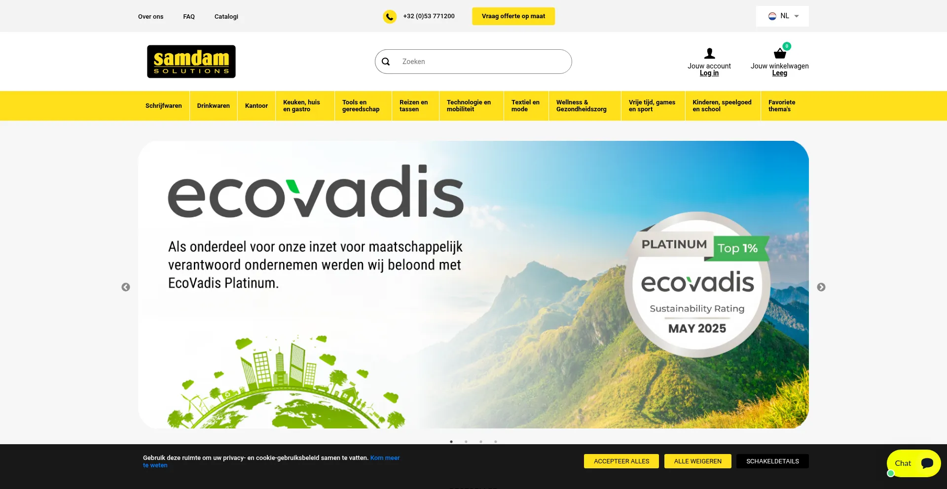 Website screenshot of Samdam.be