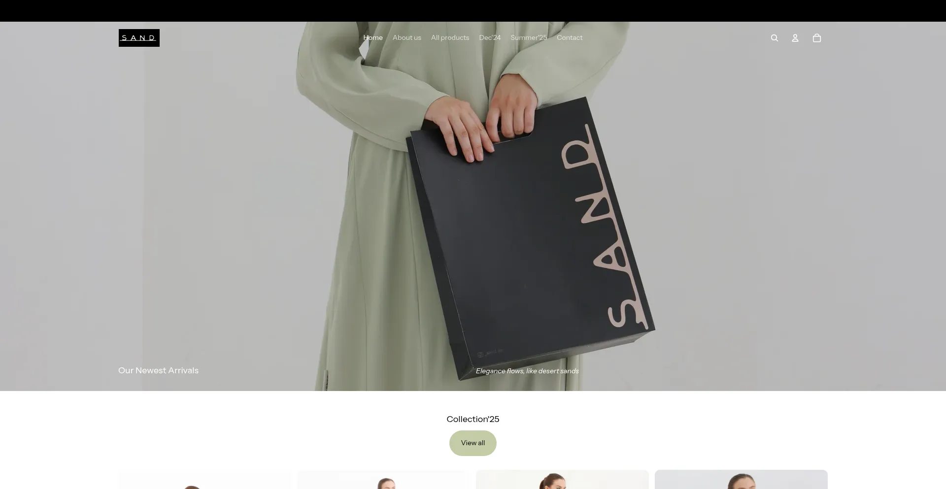 Website screenshot of Sand-ae.com