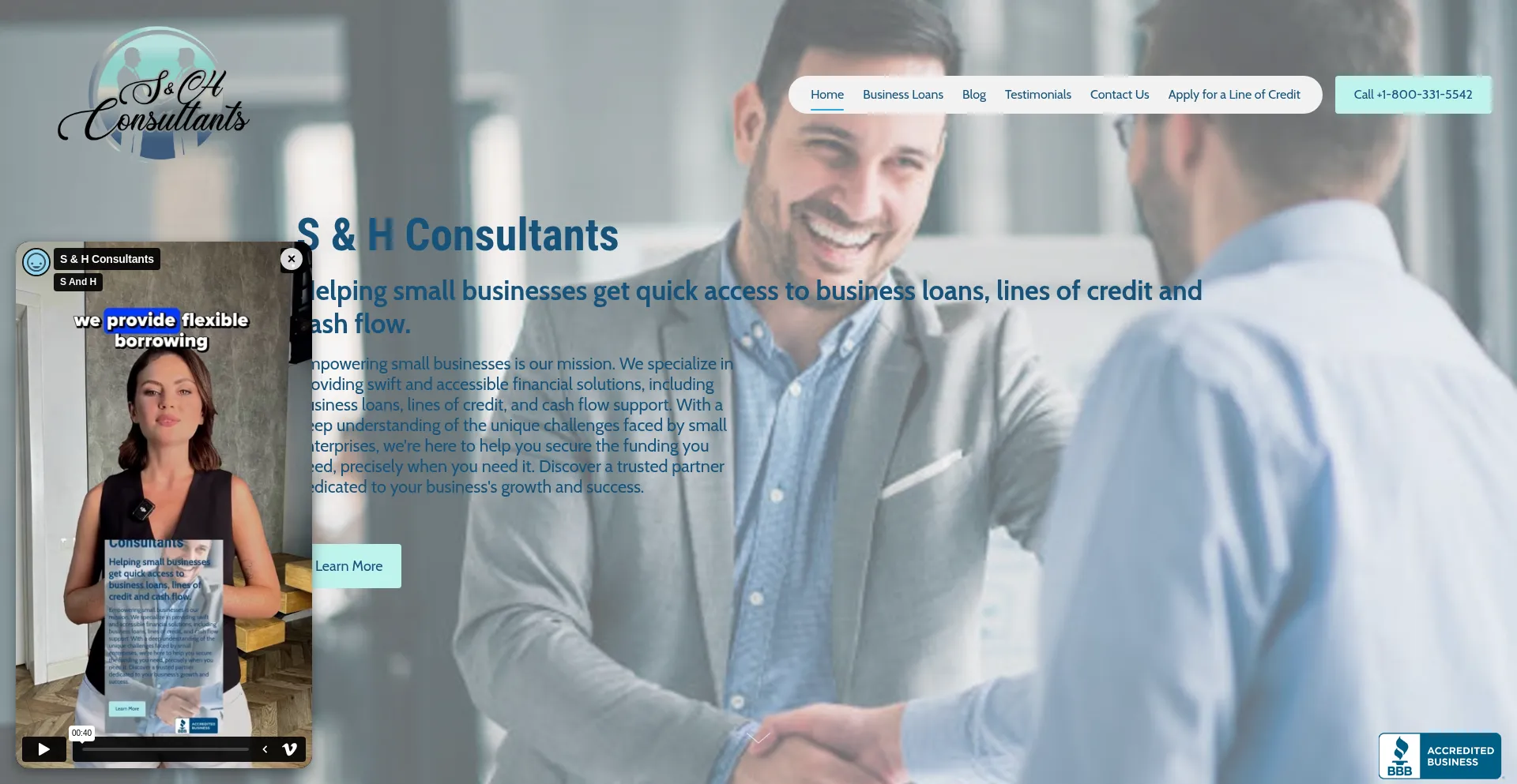 Website screenshot of Sandhconsultants.com