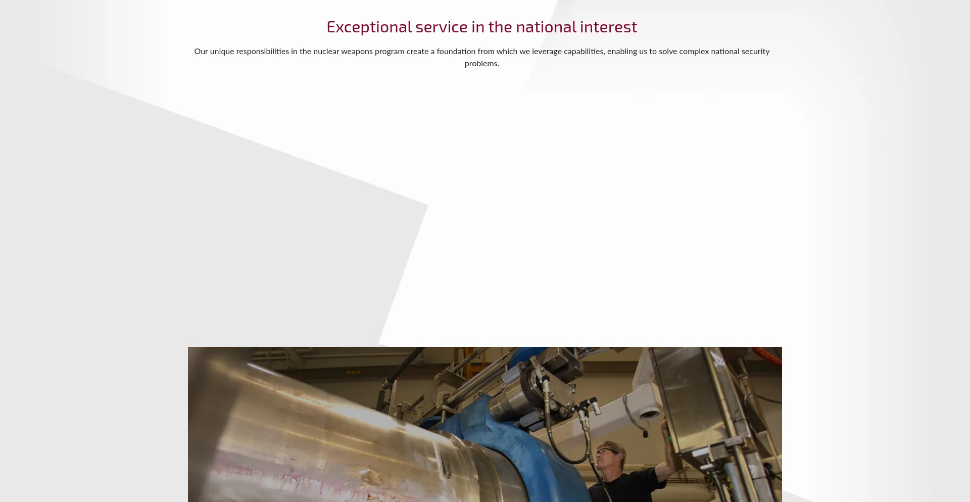 Website screenshot of Sandia.gov