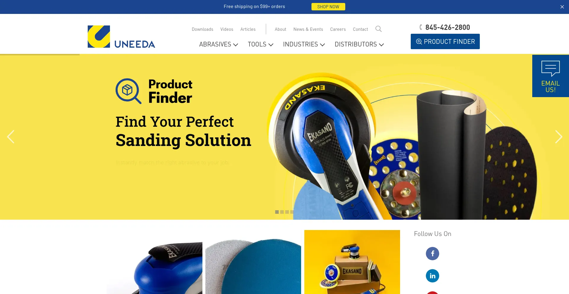 Website screenshot of Sandpaper.com