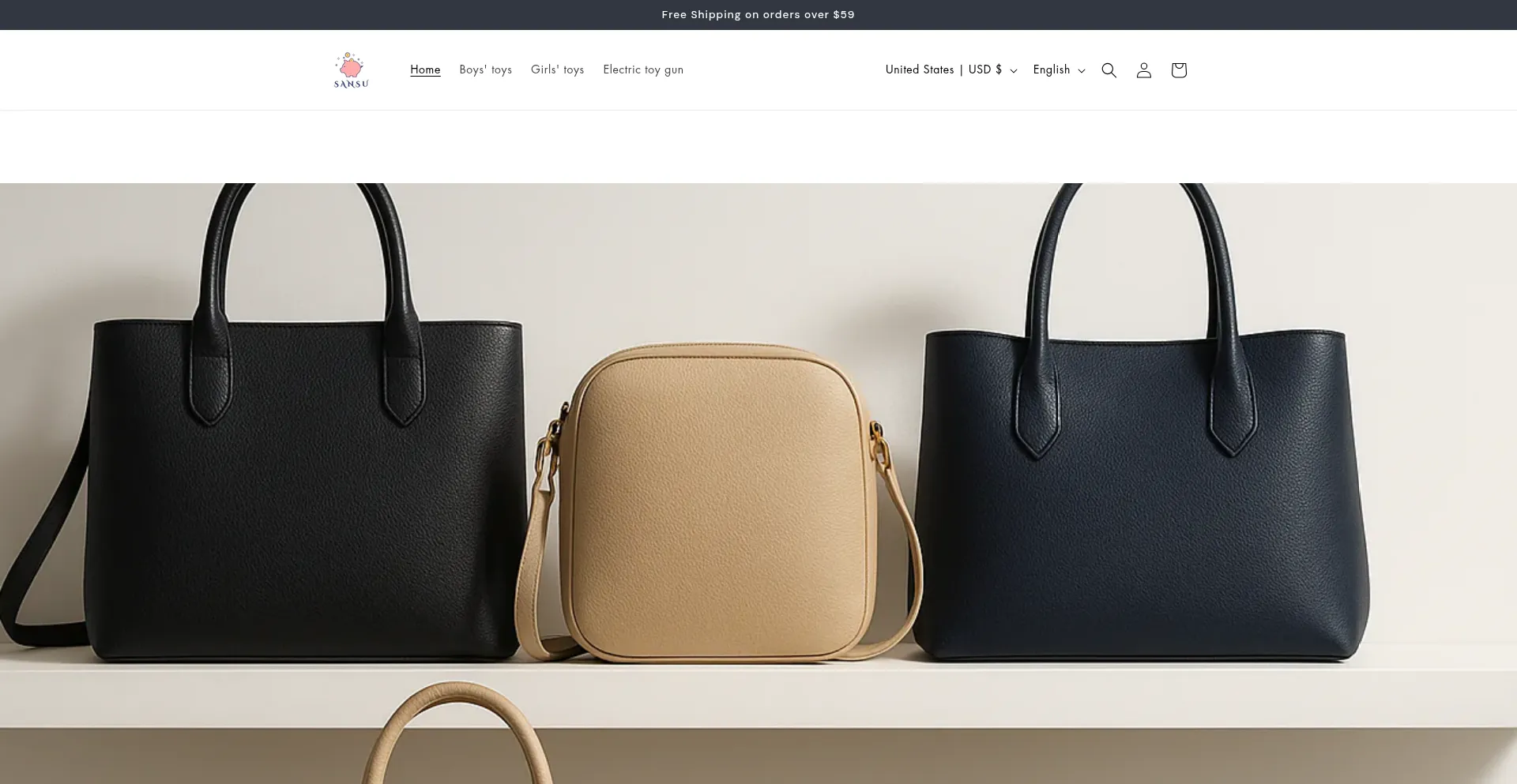 Website screenshot of Sansutoys.myshopify.com