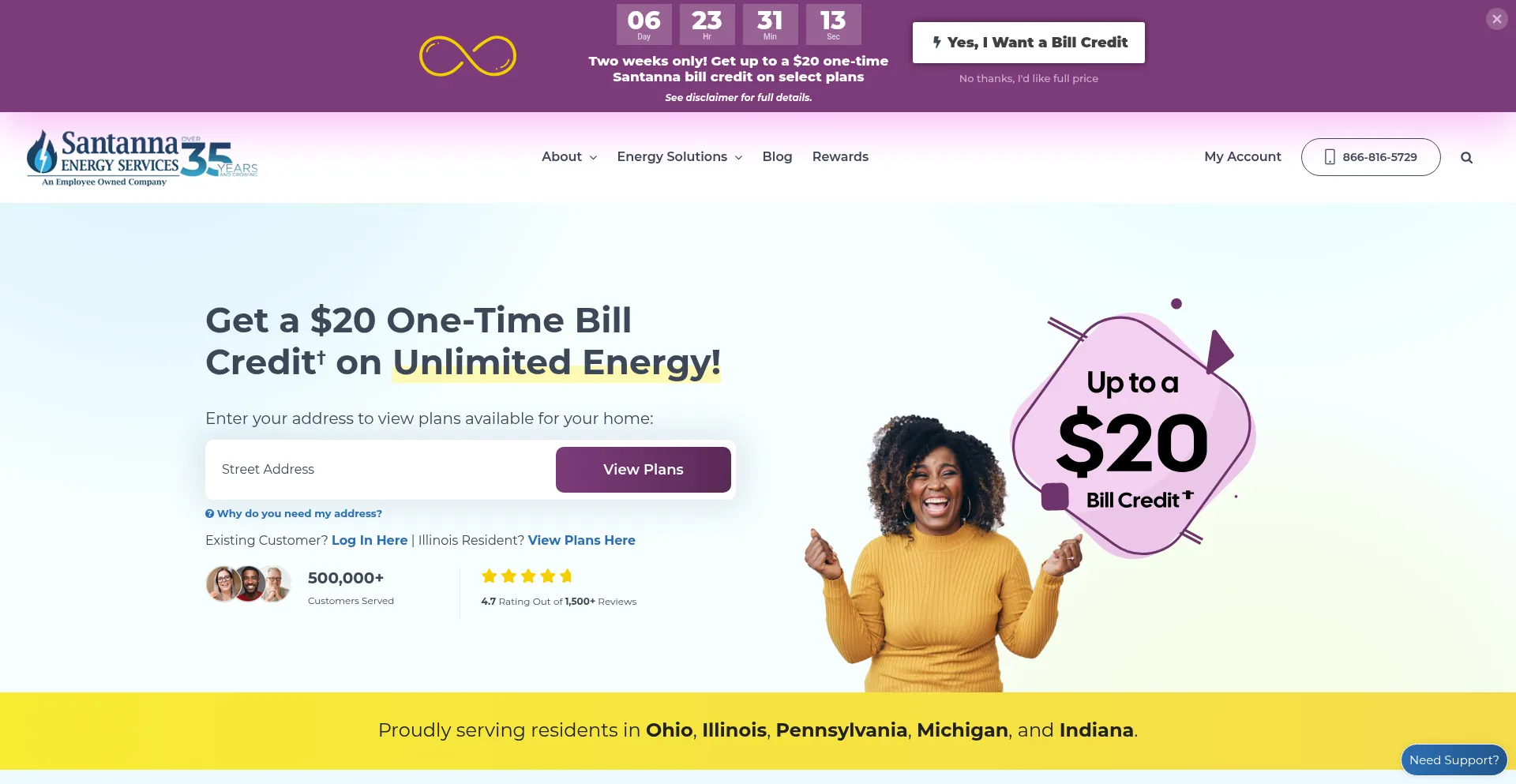 Website screenshot of Santannaenergyservices.com