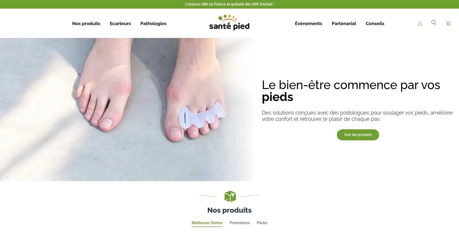 Website screenshot of Santepied.com