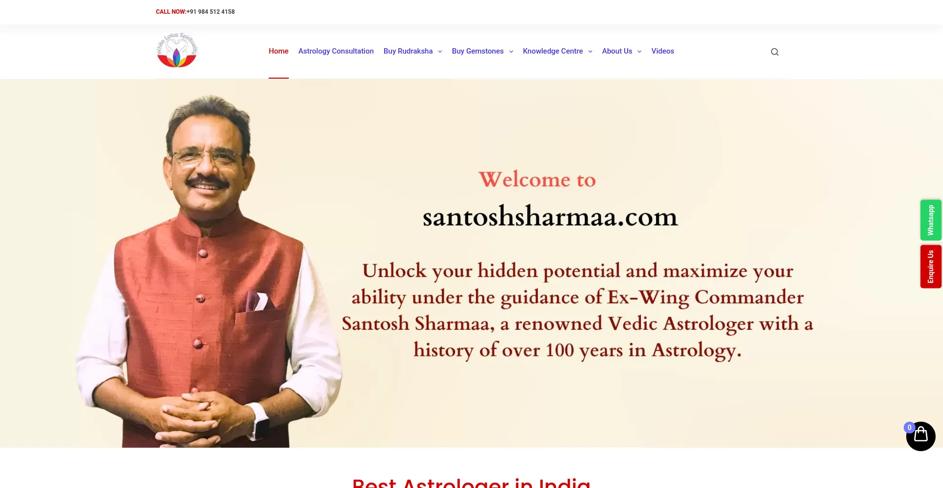 Website screenshot of Santoshsharmaa.com