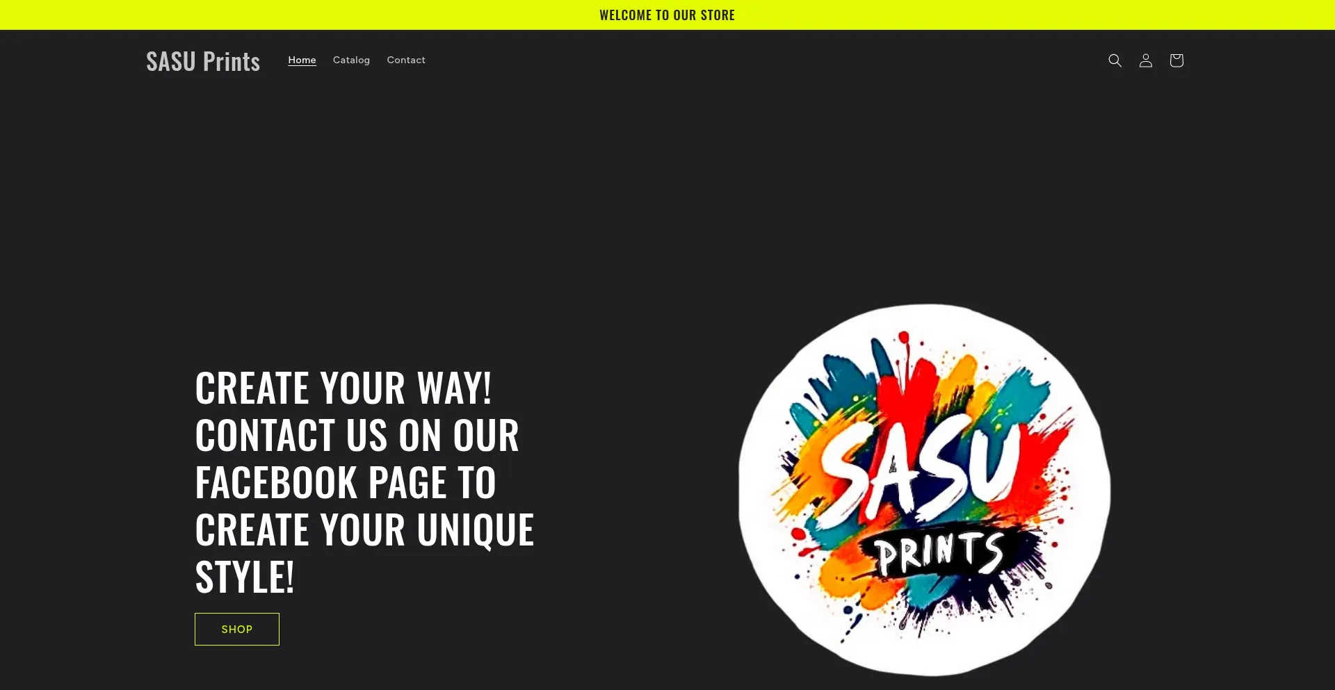 Website screenshot of Sasuprints.com