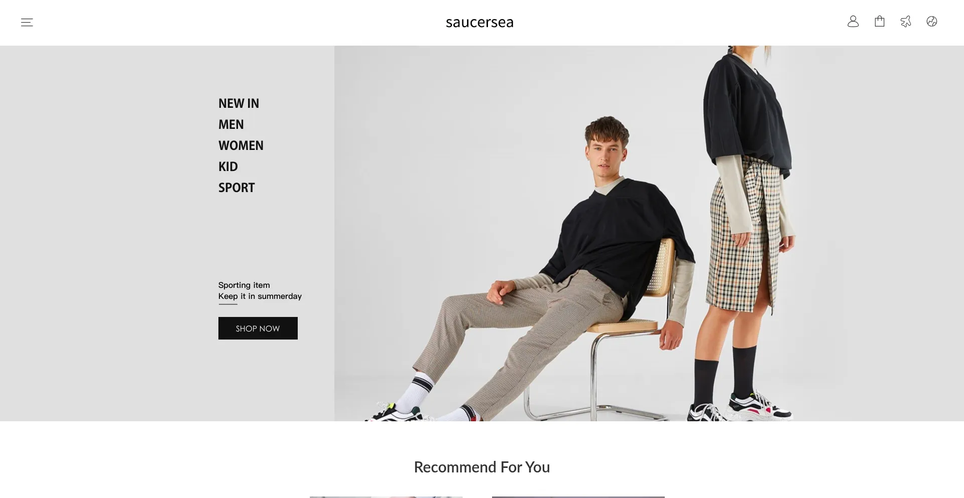 Website screenshot of Saucersea.com