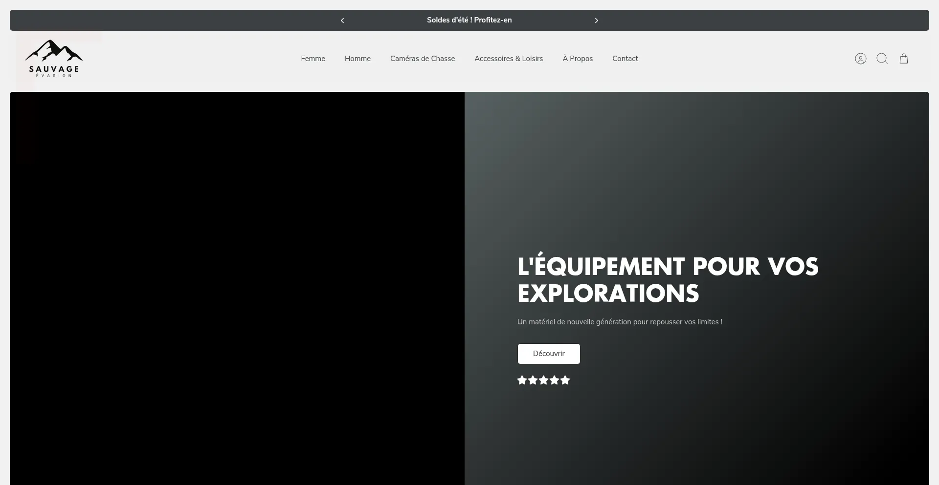 Website screenshot of Sauvage-evasion.com