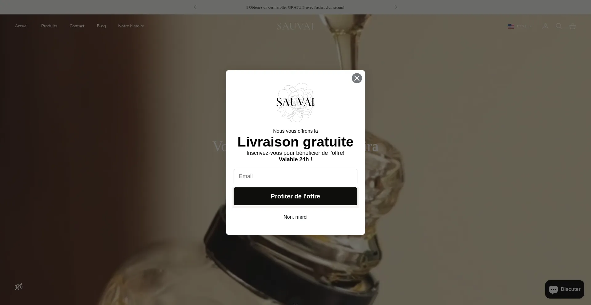 Website screenshot of Sauvai.com