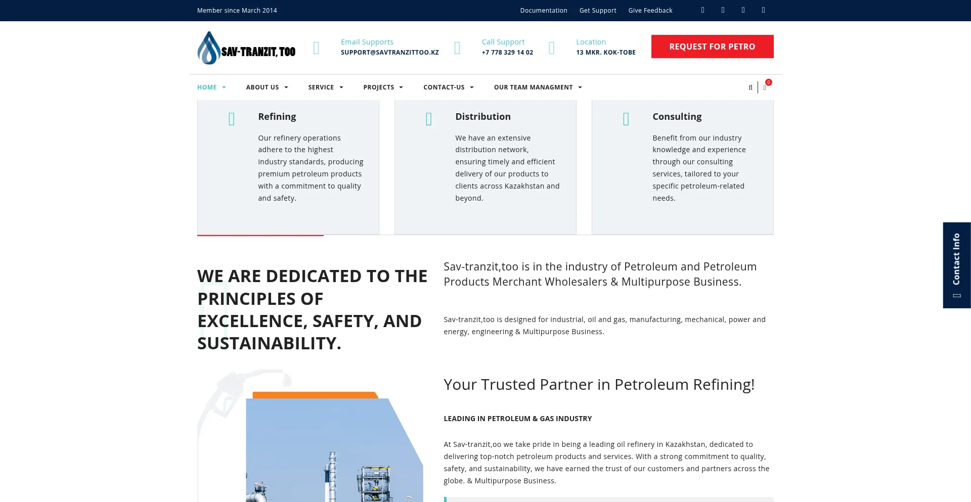 Website screenshot of Savtranzittoo.kz