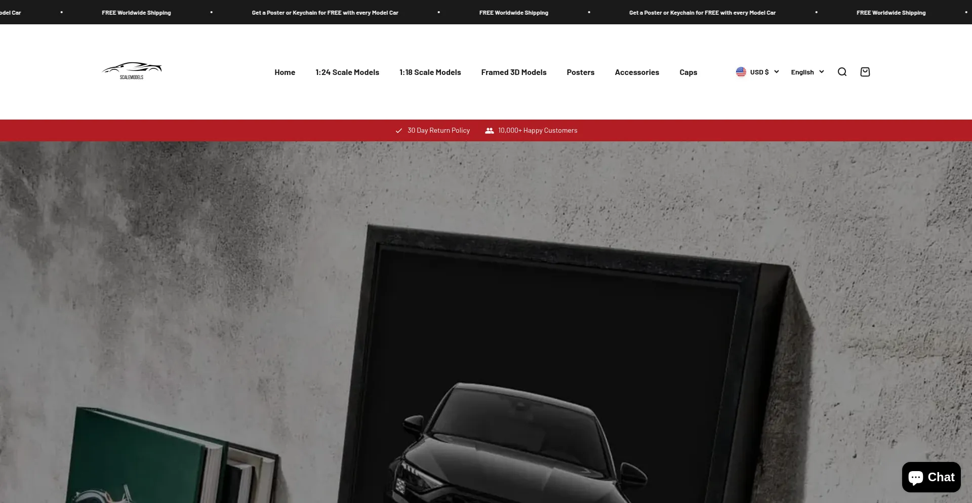Website screenshot of Scale-models.store