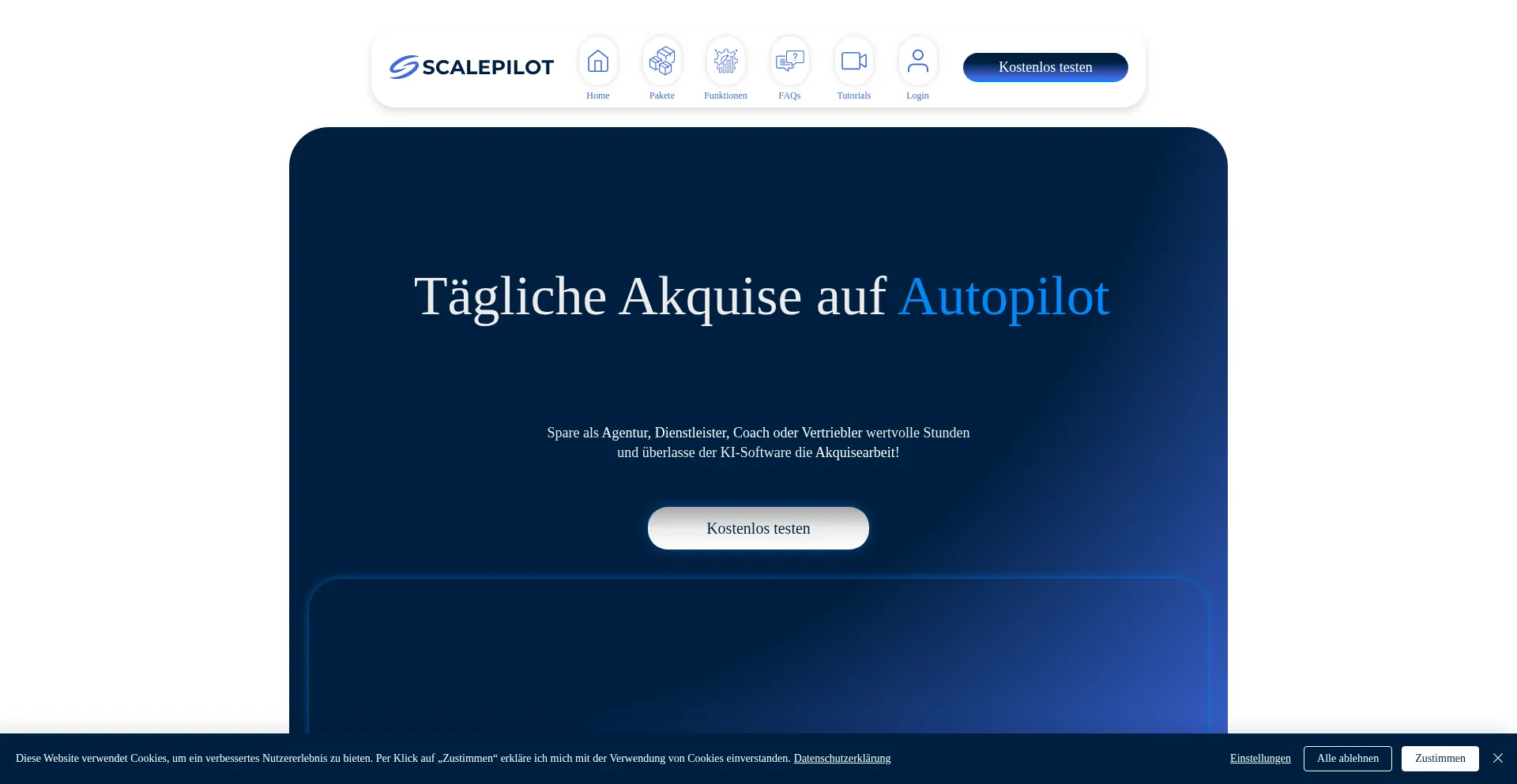 Website screenshot of Scalepilot.de