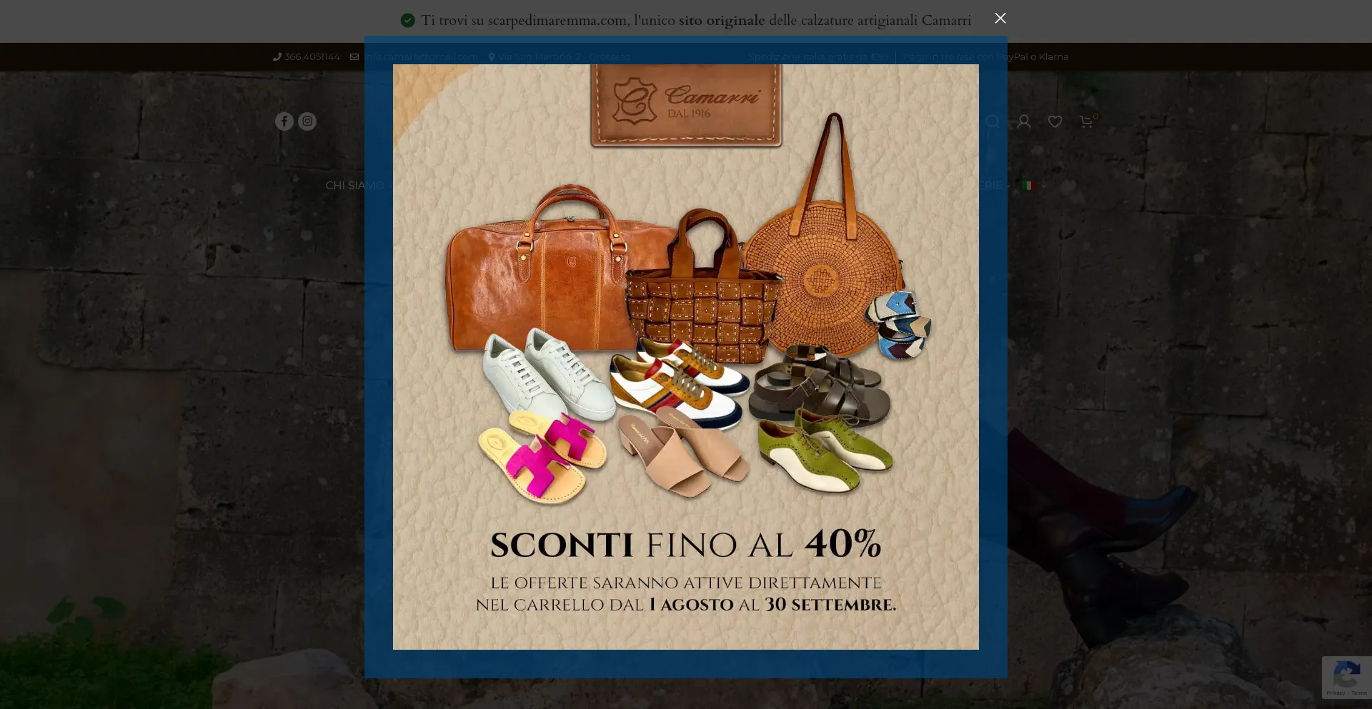 Website screenshot of Scarpedimaremma.com