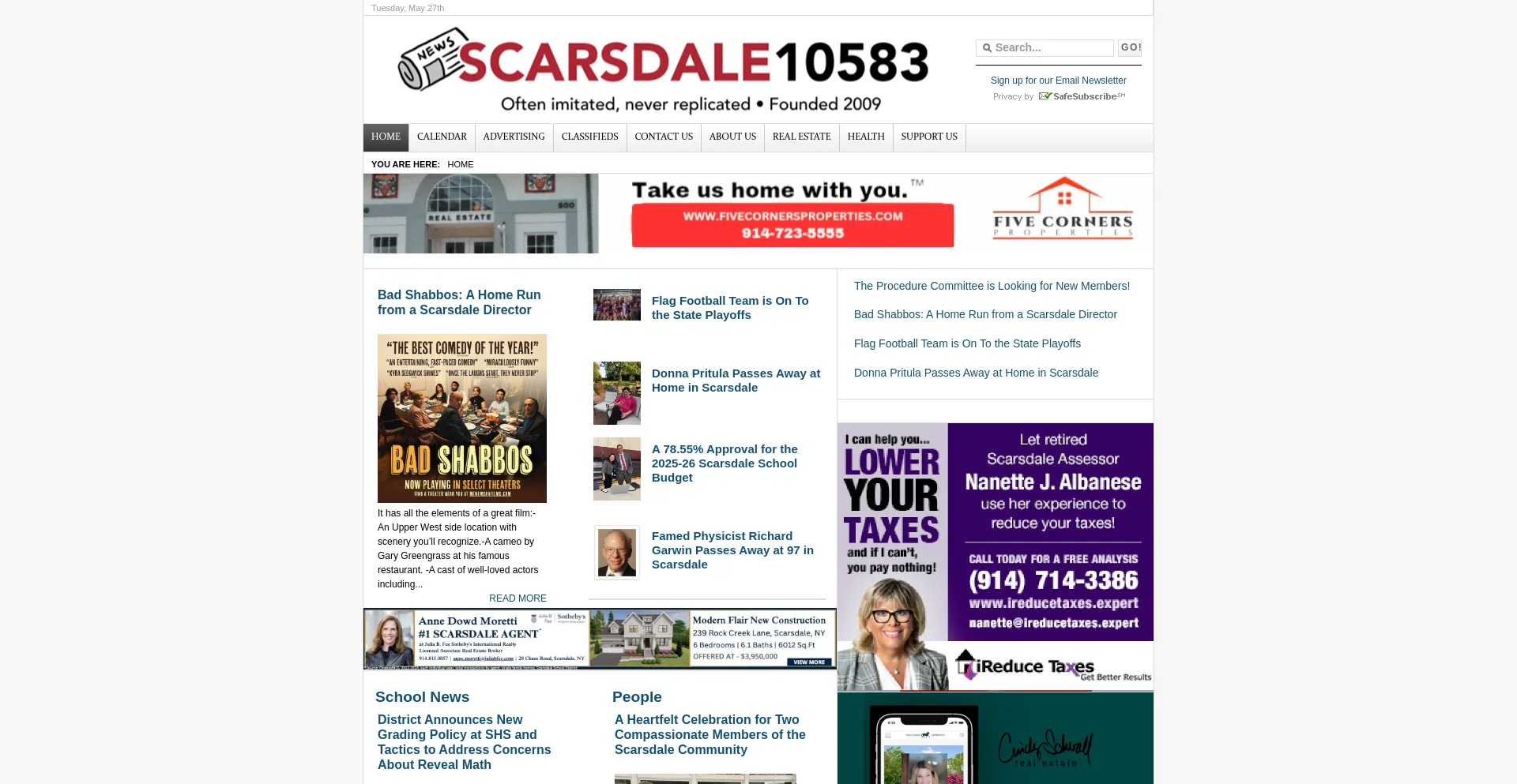 Website screenshot of Scarsdale10583.com