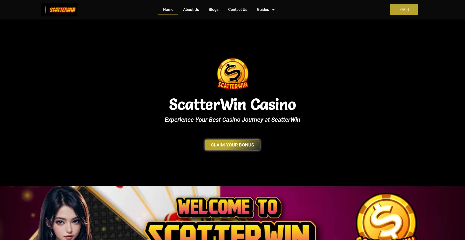 Website screenshot of Scatterwincasino.com