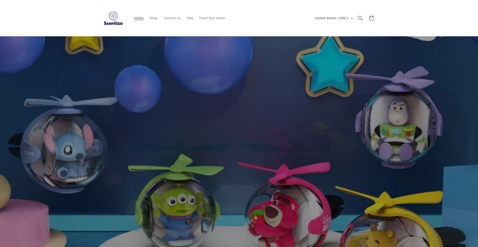 Website screenshot of Scentizo.com