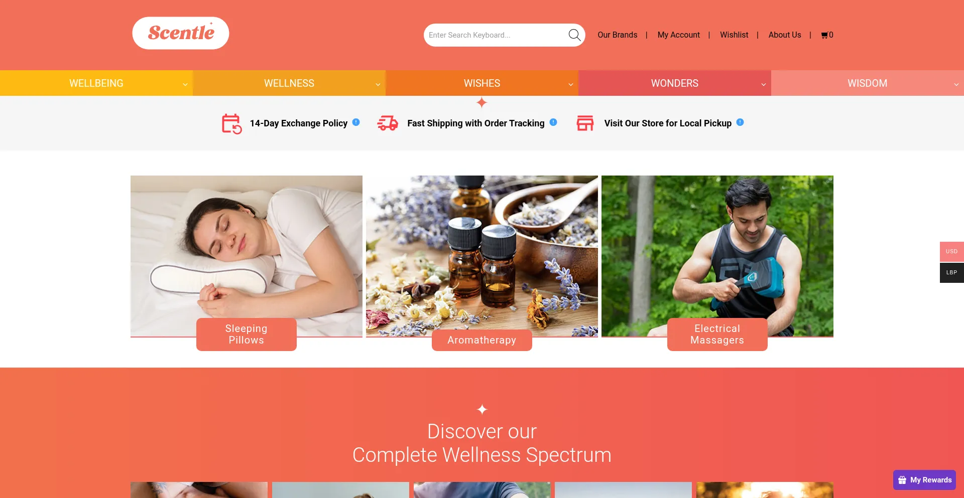 Website screenshot of Scentle.com