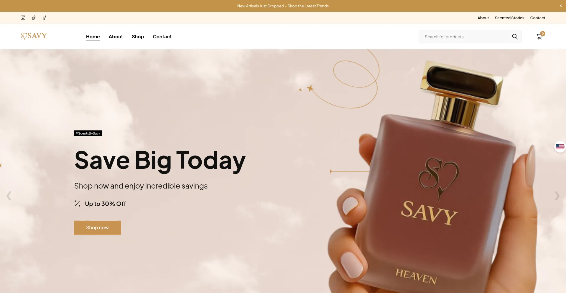Website screenshot of Scentsbysavy.com