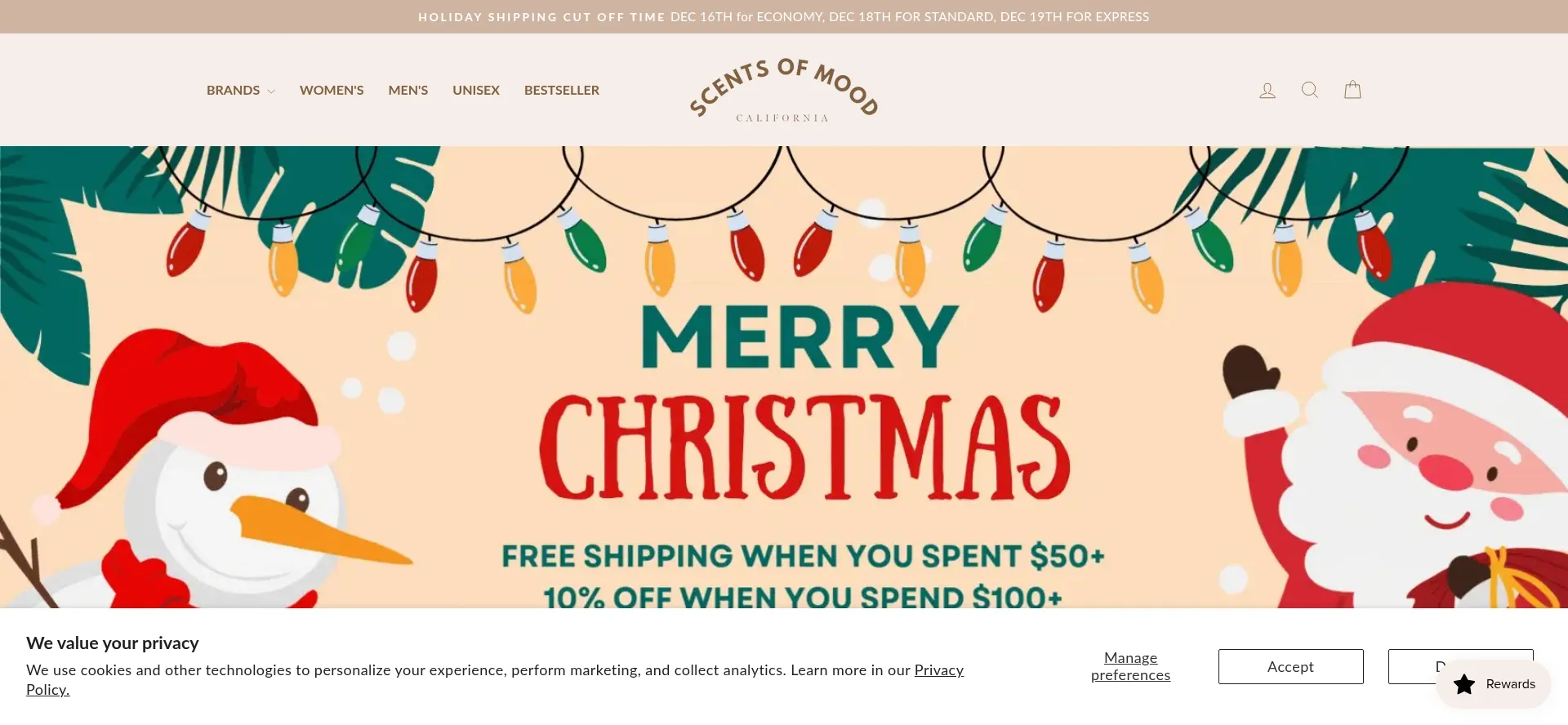 Website screenshot of Scentsofmood.store