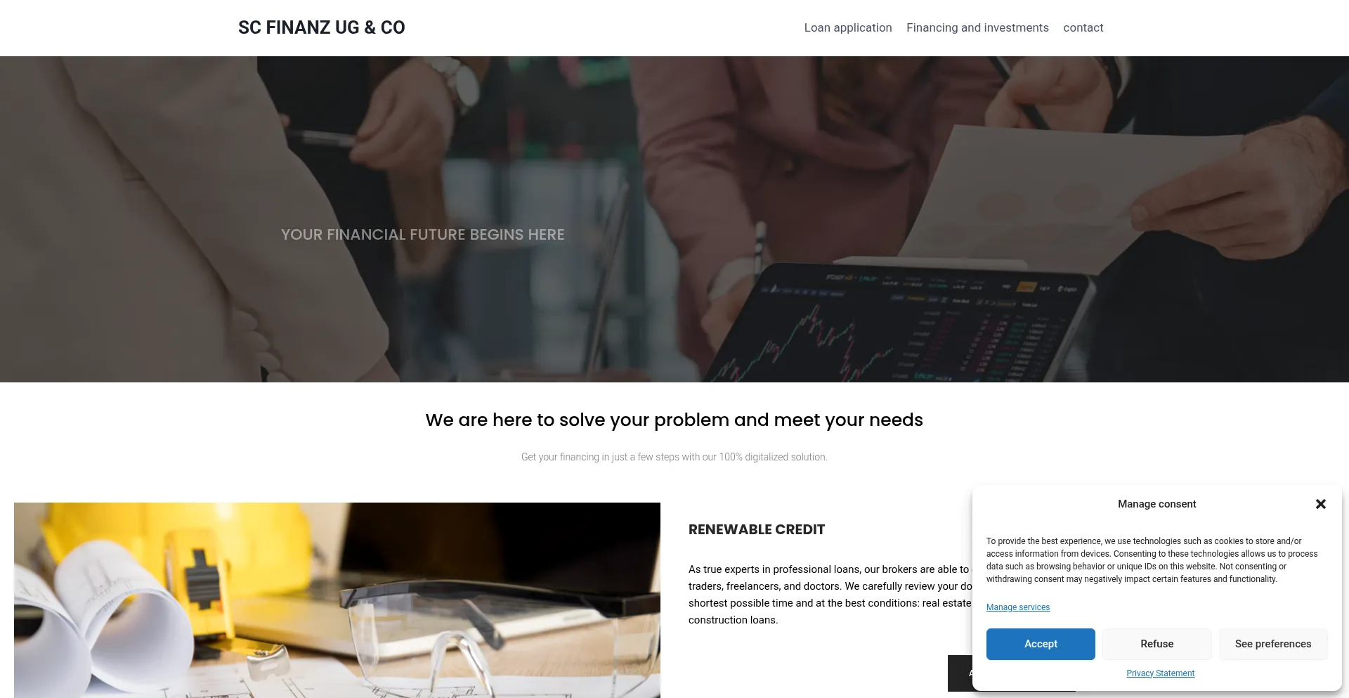 Website screenshot of Scfinanz-ugco.com
