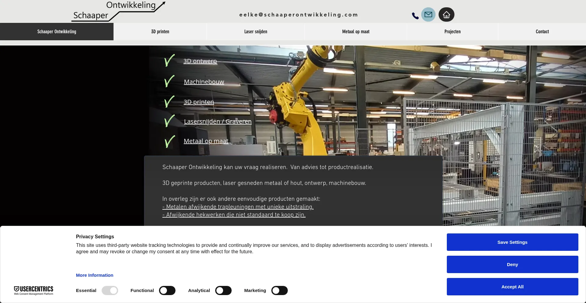 Website screenshot of Schaaperontwikkeling.nl