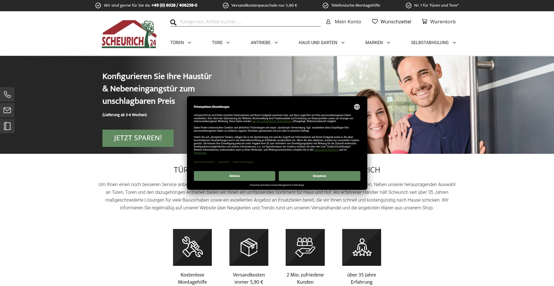 Website screenshot of Scheurich24.de