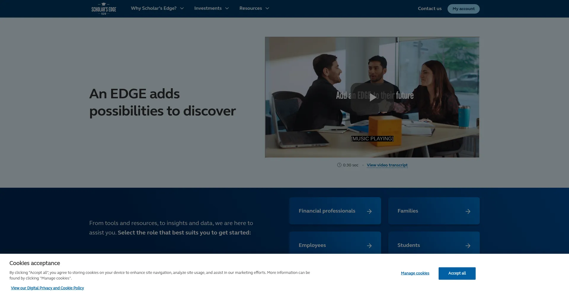 Website screenshot of Scholarsedge529.com