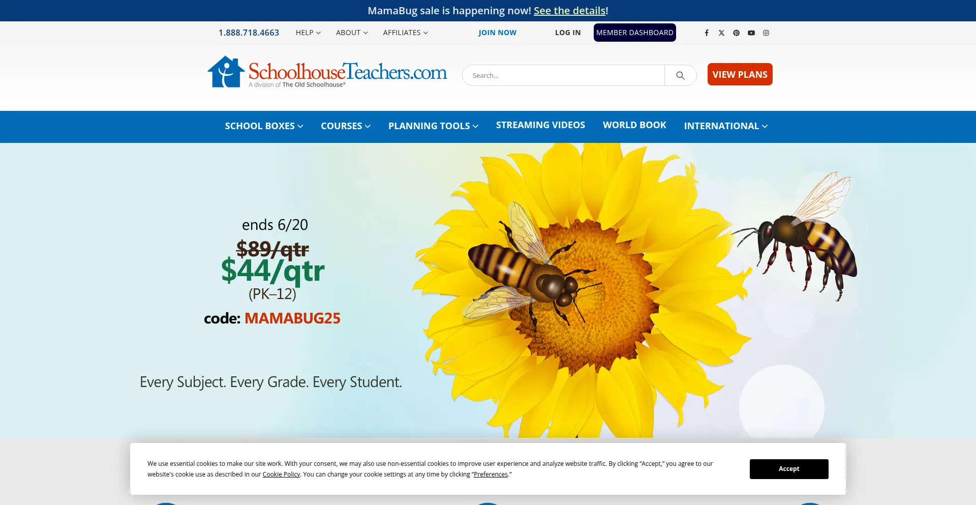 Website screenshot of Schoolhouseteachers.com