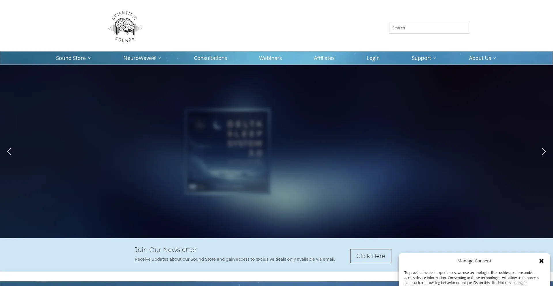 Website screenshot of Scientificsounds.com