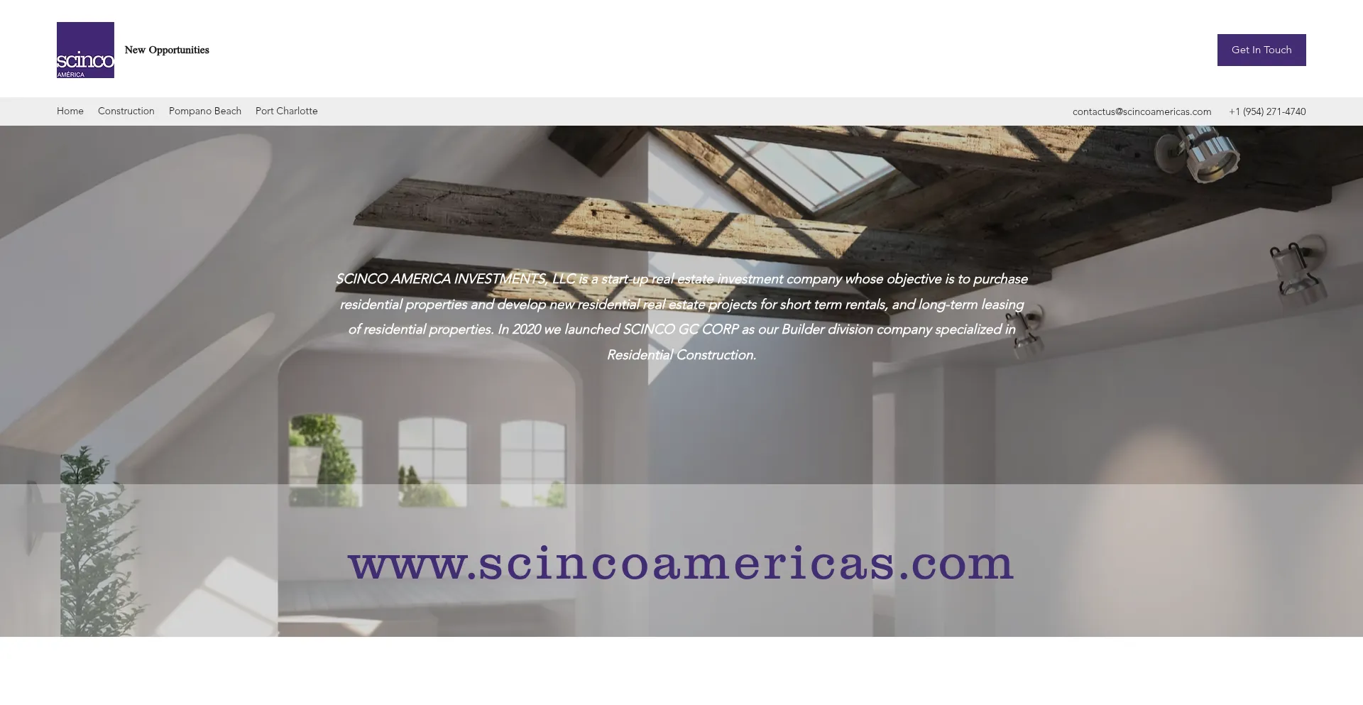 Website screenshot of Scincoamericas.com