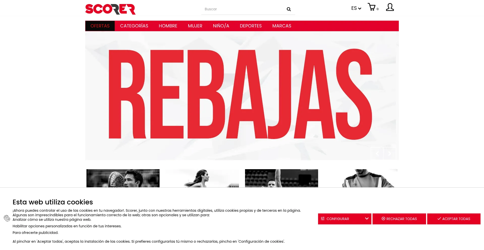 Website screenshot of Scorer.es