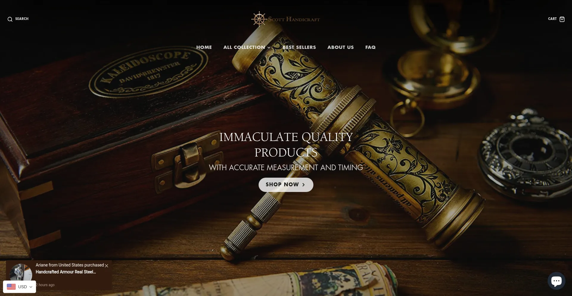 Website screenshot of Scotthandicrafts.com