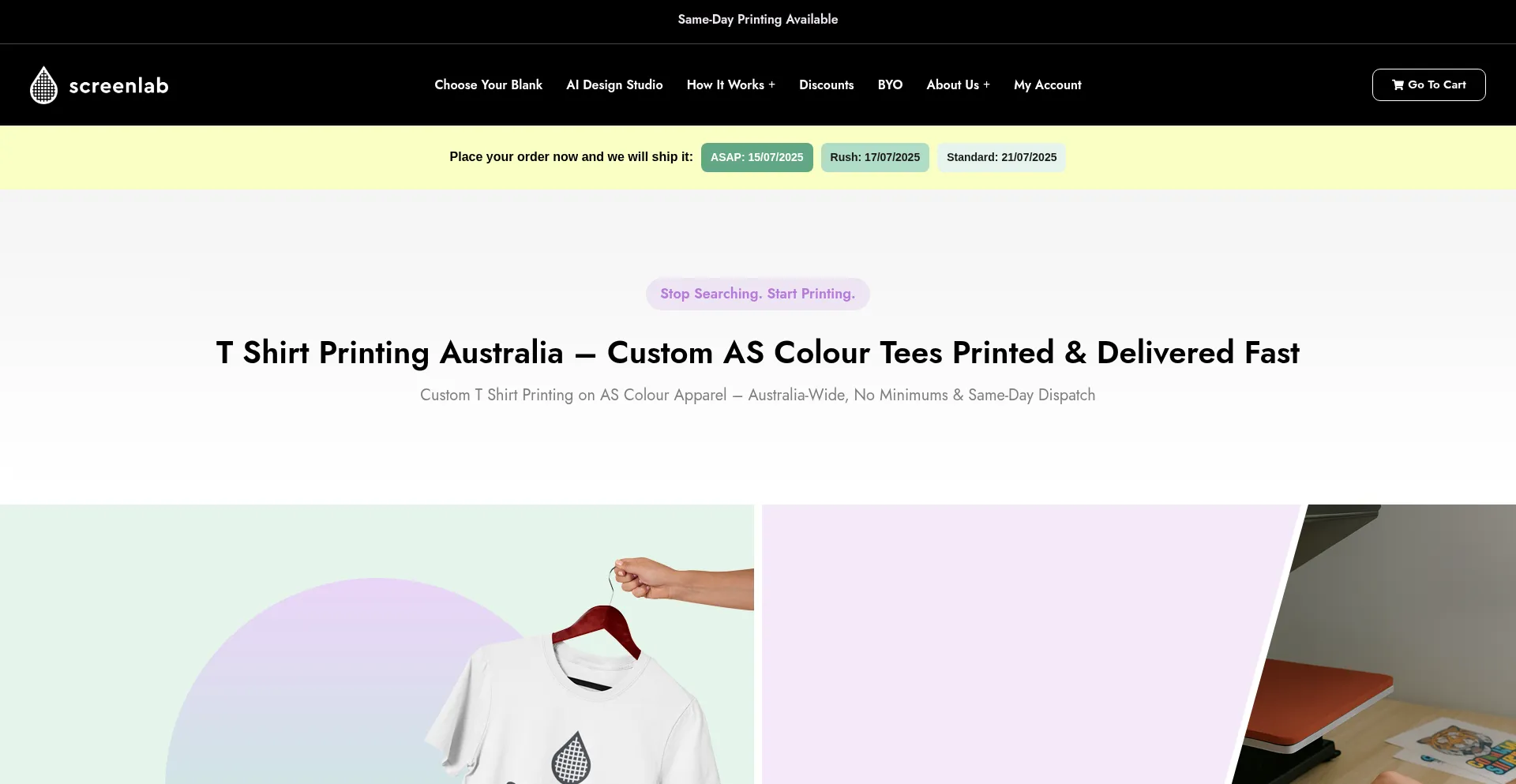 Website screenshot of Screenlab.co