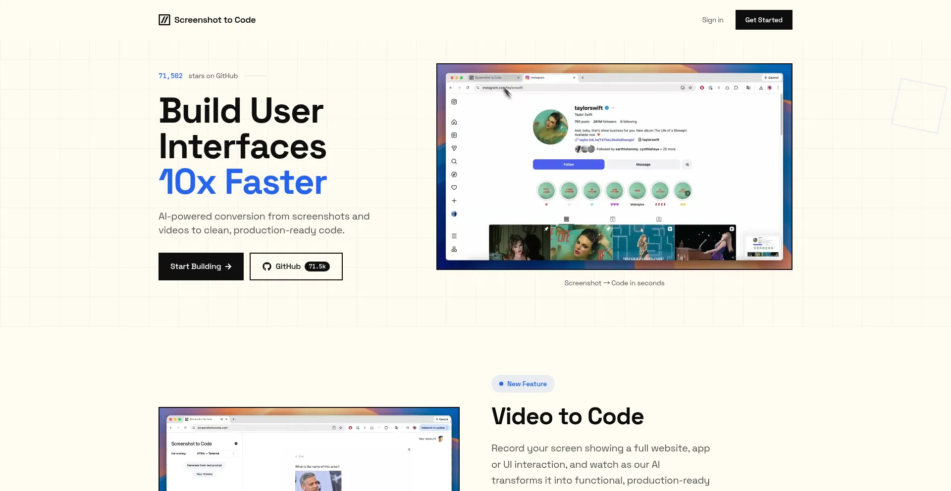 Screenshottocode.com
